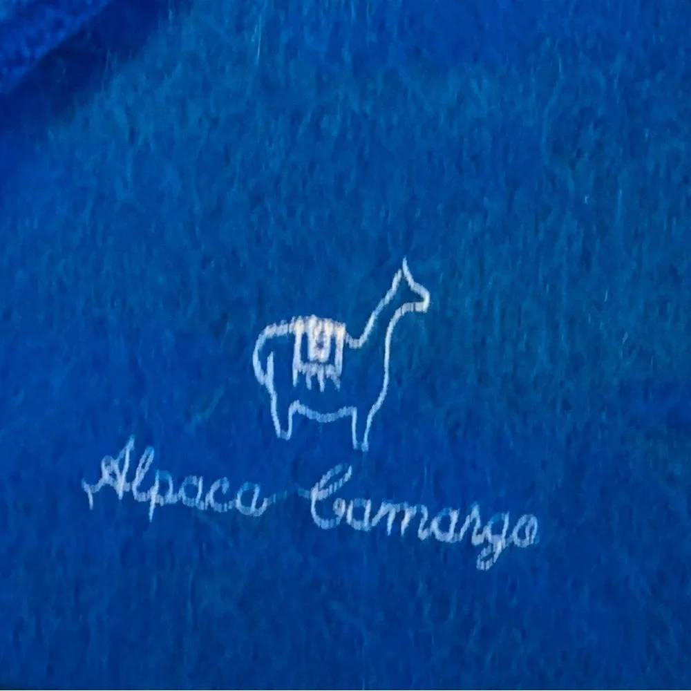 Alpaca Camargo Scarf - Made in Peru - Bright Blue - Soft